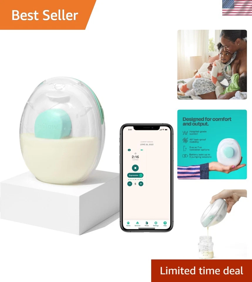 Extractor de leche portátil recargable - eléctrico con control de aplicaciones y grado hospitalario Foto 1 de 4