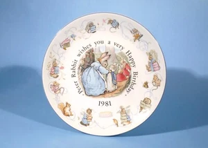 Wedgwood Beatrix Potter Kinderzimmergeschirr Geburtstagsteller 1981 *RAR* Neu & Originalverpackt - Bild 1 von 5