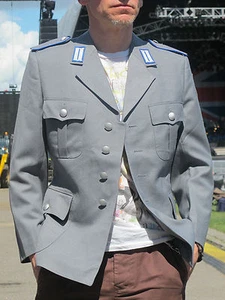 Vintage Military Jacket Mens Festival Show Rock Band Biker Theatre Army 40"CHEST - Picture 1 of 2