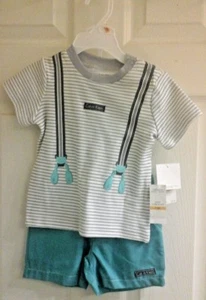 Calvin Klein short Set, infant boys 2 piece, size 12 months,  turq./gray NWT $49 - Picture 1 of 5