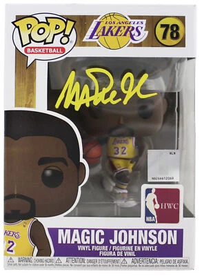 Lakers Magic Johnson Signed NBA HWC #78 Funko Pop Vinyl Figure w/ Yellow Sig BAS - Image 1 of 4