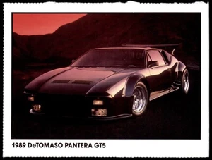1989 DeTOMASO Pantere GT5 4 x 5.5 Inch RGA Car Collectors Card c1989 - Bild 1 von 2