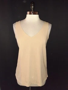 J. JILL Plus Sz 2X Camisole Tank Top Beige Reversible Scoop V-Neck Stretch Knit - Picture 1 of 6