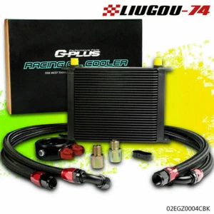 Universal 30 Row Engine Transmission AN-10 Oil Cooler + Filter Kit Black USA New - Picture 1 of 9