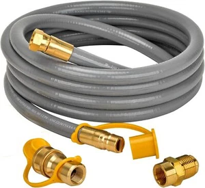 only fire 12Ft 1/2 inch ID Natural Gas Hose with Quick Connect Fittings Assembly - Picture 1 of 7