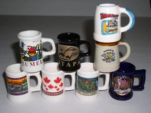 Lot of 8 Assorted Ceramic Mug Shot Glasses - Canada, Caribbean, Mexico & More - Picture 1 of 5