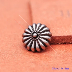 50X Silver Flower Fastener Leathercraft Rivet Stud Belt Concho Rivetback 11mm - Picture 1 of 9