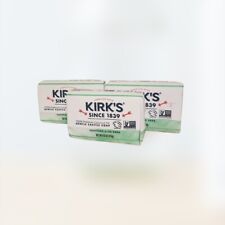 2 KIRK'S GENTLE CASTILE SOAP 100 Premium Coconut Oil 4oz Bar SOOTHING ALOE VERA