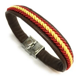 Pulsera De Cuero Bandera De España Con Cierre De Seguridad (Varios Colores) - Bild 1 von 35