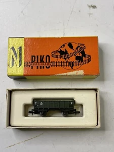 VINTAGE PIKO N GAUGE 5/4125/015 DR GREEN OPEN WAGON 25 12 19 MODEL BOXED - Picture 1 of 3