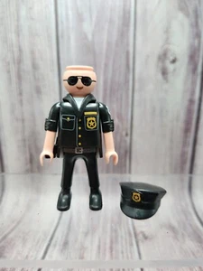 1997 Geobra Playmobil Figure Police Man w/ Hat Cop Sheriff First Responder - Picture 1 of 9