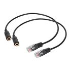 2pc 3.5mm Stereo Audio Headset to  Jack Female to Male RJ9 Plug Adapter7288