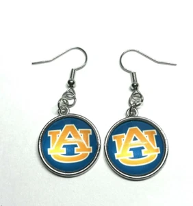 Auburn University  Inspired Glass Cabochon Dangle Earrings - Picture 1 of 3