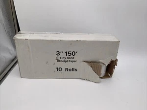 10 Rolls 3” x 150’ 1 Ply Receipt Paper Cash POS Register Paper Roll - Picture 1 of 1