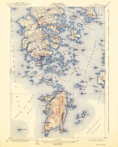 1904 Topo Map of Deer Isle Maine Quad Stonington - Picture 1 of 3
