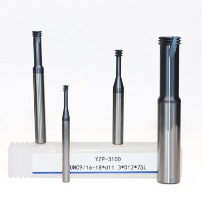 Carbide UNC Thread End Mill Milling Cutter Three Tooth CNC Boring Cutter For Tap - Image 1 of 4
