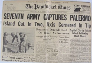 Vintage 1943 US 7th Seventh Army North Africa Newspaper - Picture 1 of 3