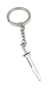 Portachiavi Argento Metallo Sciabola Coltello Coltello Da Sopravvivenza - Picture 1 of 5