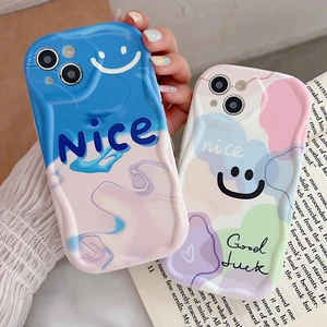 For Various Phone Hot 2D Cream Edge Cute Smile Soft Case Cover Back Women Girl - Picture 1 of 13