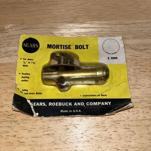 Vintage NOS Sears No.9 5989 Brass Mortise Bolt Lock Made in USA - Picture 1 of 3