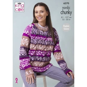 King Cole Pattern Sweaters Knitted in Nordic Chunky 6270 - Picture 1 of 2