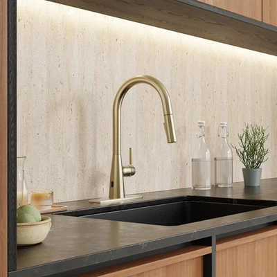 ANZZI Modern Touchless Pull-Down Kitchen Faucet in Satin Brass