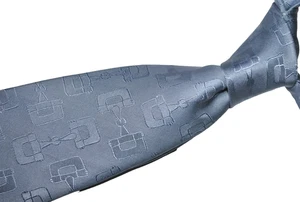Corbata GUCCI VINTAGE HECHA EN ITALIA 100% Seda Horsebit Mors Patrón Color Azul L58 W3.9 - Imagen 1 de 7