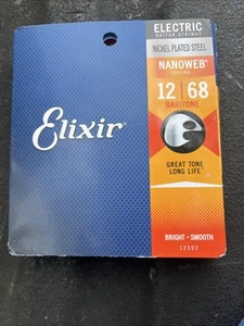 Elixir 12302 NanoWeb Coated Nickel Plated Baritone Electric Guitar Strings 12-68 - Picture 1 of 1