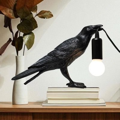Raven Lamp - Adjustable Brightness with Bulb, Gothic Home Decor for Bedside, Bed - Image 1 of 4