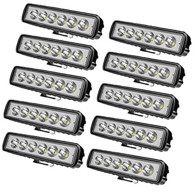 Barra de luz LED pequena - 10 peças 6 polegadas 18W 14000LM combo linha única 6 polegadas 18W-10 peças - Imagem 1 de 4