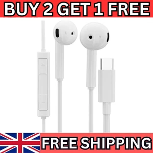for iPhone 16 Pro Max 16 16+ 16 Pro Earphone USB C Wired Headphones Universal - Picture 1 of 11