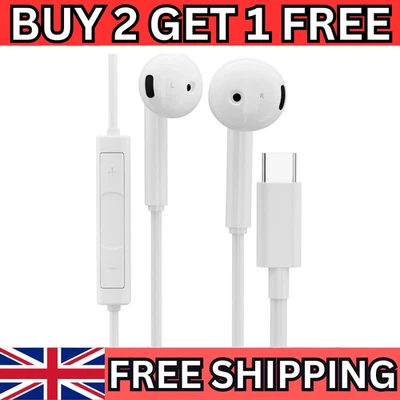 for iPhone 16 Pro Max 16 16+ 16 Pro Earphone USB C Wired Headphones Universal - Image 1 of 4