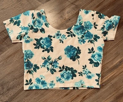 Vintage American Apparel Crop Top Médio Floral Anos 90 Y2K BabyDoll Mall Novidade - Imagem 1 de 4