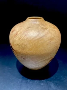 Signed Hand Turned Carob Wood Vase by Charles Woodward Hutson Aka Chas. Hutson - Picture 1 of 10