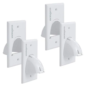 Paquete de 2 kit de soporte para paneles de yeso ocultador de cables de pared blancos de una sola banda - Imagen 1 de 9