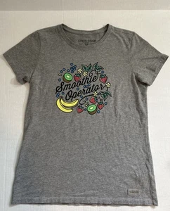 Life Is Good Women’s M Fruit Crusher T-Shirt Short Sleeve Smoothie Operator Used - Picture 1 of 6