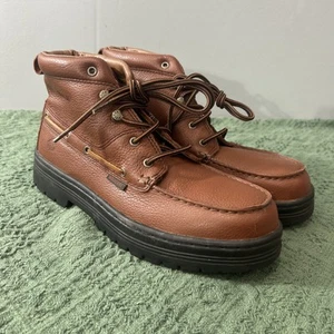 Wolverine Moc Toe 5" Steel Toe Handsewn Chukka Brown Boots Size 10EW W08404 - Picture 1 of 9