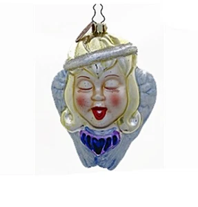 2003 Mark Klaus Blown Glass Christmas Ornament - Singing Angel - Picture 1 of 2