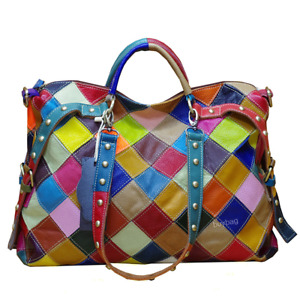 Women Genuine Leather Shoulder Bag Handbag Purse Tote Satchel Large Bags 16.1"