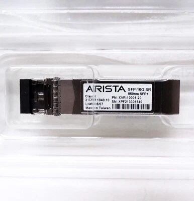 NEW ARISTA SFP-10G-SR Fiber Optic Transceiver Guaranteed Genuine XVR-10001-20 - Image 1 of 4