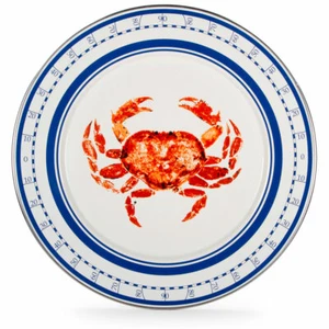 Golden Rabbit Enamelware Crab House Collection 12.5" Charger Buffet Plate - Picture 1 of 1