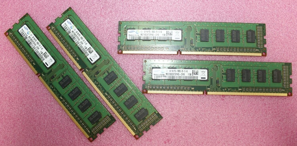 Samsung 4GB (4X1GB) 1Rx8 PC3-10600U DDR3 Memory Ram M378B2873FH0-CH9 - Image 1 of 1