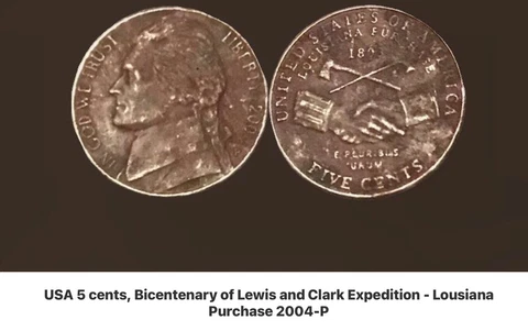 2004 P Jefferson nickel 1803, Lewis And Clark Expedition, Louisiana Rare Cover