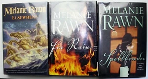 Lot 3 Melanie Rawn ELSEWHENS~FIRE RAISER~SPELLBINDER hc fantasy ex-lib  - Bild 1 von 4