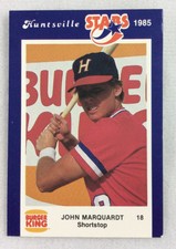 1985 Huntsville Stars-Southern League-Burger King Baseball Card-John Marquardt
