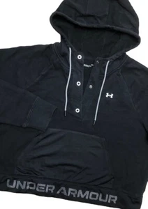 Sudadera con capucha Under Armour para mujer UA Rival de malla polar negra suelta corta L - Imagen 1 de 9