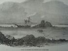 SHIP WRECK IN CORRALEJO BAY ON THE COAST OF BRITANNY Original Print 1854