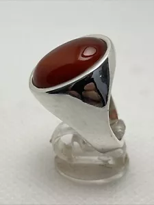 GIOIELLO ANELLO CHEVALIER ARGENTO 925/000VINTAGE CON CORNIOLA - Foto 1 di 6