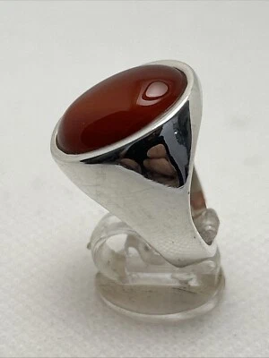 GIOIELLO ANELLO CHEVALIER ARGENTO 925/000VINTAGE CON CORNIOLA - Immagine 1 di 4