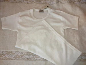 NWT NEW Wool Co. 100% Austrian Merina Wool T-Shirt Cream Undershirt Age 9-11 WOW - Picture 1 of 3